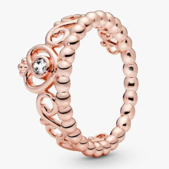 Pandora - Princess Tiara Crown Ring (14K Rose Gold Plating) - Picture 1 of 7